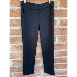 Eileen Fisher Capri Pants Women's 2 Black Stretch Viscose Blend Career Preppy